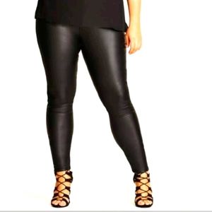 New Plus Size Vegan Leather Black Jegging 24